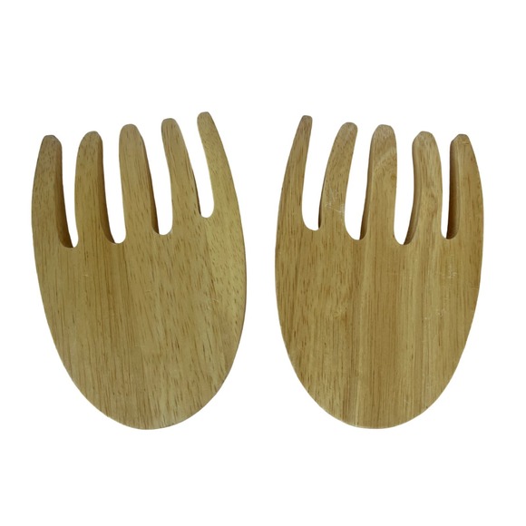 Alaska Salad Pasta Server Forks Pals Arctic Solid Birch Wood Serving Tongs - Picture 2 of 5